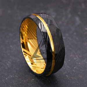 Bagues en acier Damas de style nouveau, légères et très vendues, bagues en acier Damas sur mesure - Product Image 4