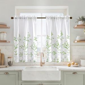 Rideaux en dentelle brodée de haute qualité, demi-rideaux décoratifs pour la maison, broderie florale moderne, écologiques, pour salon d'été - Product Image 1