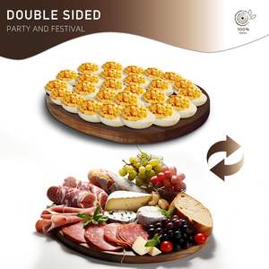 Plateau à oeufs 26 trous Plateau à oeufs en bois de teck réversible Plateau à oeufs farcis en bois pur naturel agrandi et épaissi Porte-oeufs en bois - Product Image 4