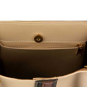 ROYAL LEATHER INDUSTRIES Sacs fourre-tout en cuir véritable beige pour femmes 500g Fermeture éclair de haute qualité Élégant et stylé Voyage quotidien - Product Image 2