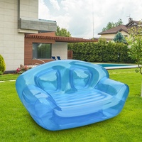 Canapé gonflable rose en PVC transparent personnalisé pour 2 personnes, portable et pratique, fauteuil d'angle gonflable, fauteuil à bascule gonflable