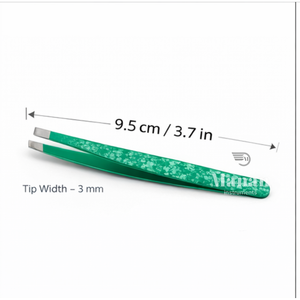 Pinzas para Cejas de Acero Inoxidable de Primera Calidad con Punta Inclinada, Impresas en Verde, Ecológicas, Herramienta de Belleza para Depilación de Precisión - Product Image 5