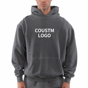 Boxy de gran tamaño personalizado French Terry hoodies Heavyweight 400 500Gsm Hoodie Fabricante Baggy Cropped Hoodie - Product Image 1
