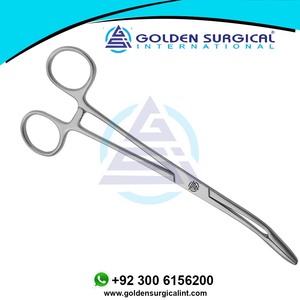 Fórceps de apósito quirúrgico Gross Maier Acero inoxidable curvo Logotipo personalizado de alta calidad Acabado satinado Calidad superior - Product Image 2