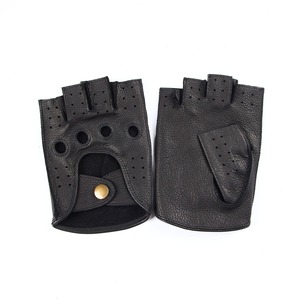 Gants de moto unisexes demi-doigts respirants compatibles avec les écrans tactiles antidérapants en polyester pour l'extérieur quotidien - Product Image 5