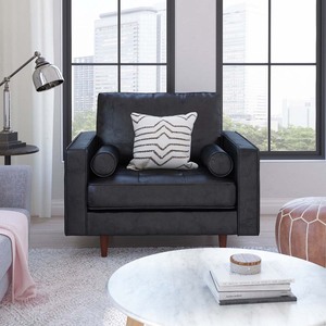 Sillón Negro GSD6831 02, Sofá Individual con Diseño Acolchado, Cómodo Sillón Reclinable para Hogar, Oficina, Cafetería, Estilo Francés - Product Image 6