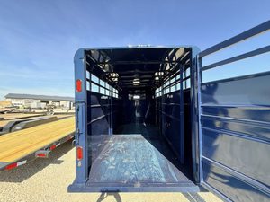 New 2026 S&S Dura Line Blue/Silver Trim 6x6x16 3500kg Bumper Pull Stock/Combo <b>Trailer</b> Tri-Axle Livestock <b>Trailer</b> Sale - Product Image 4