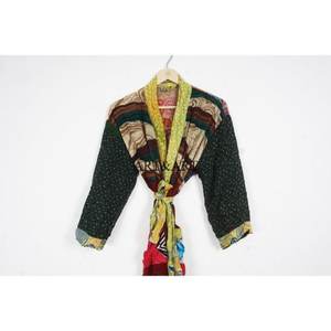 Handmade 100% Silk Elegant Bohemian Floral Pattern Kimono Robe for Women Casual Morning Tea Coat for Bridesmaids - Product Image 2