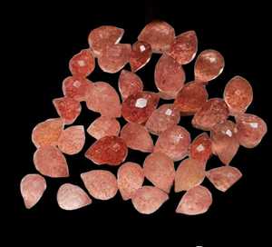 Natural Strawberry Quartz Teardrop Shape Faceted Loose Gemstone - Product Image 5