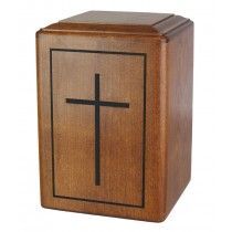 Urne en bois de crémation pour adultes de conception de croix chrétienne sainte pour l'urne commémorative de cercueil de souvenir de cendres - Product Image 6