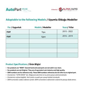 Cubierta de contraseña de manija de puerta-Izquierda, cromo para Fiat Tipo, Egea (envío desde el fabricante de Turquía) Código de producto: FD112648 - Product Image 2
