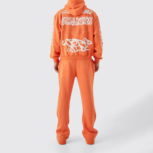 Pakistan Usine Logo Personnalisé Imprimer Hiver Survêtements Marque Privée Jogger Ensembles Qualité Supérieure Polaire Lavé À L'acide Coupe-Vent - Product Image 2