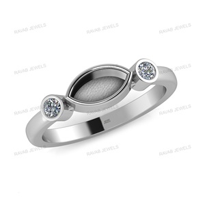 แหวนเงินสเตอร์ลิง925ขายส่งสำหรับผู้หญิงดีไซน์ใหม่ขอบมนน่ารัก CZ และเครื่องประดับชั้นดีพร้อมชุบขนาด8x4มม. ดีไซน์ใหม่ - Product Image 1