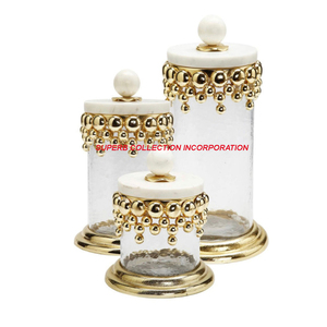 ชุดกระป๋องแก้วลายใบโกลด์ทำด้วยมือ - Product Image 5