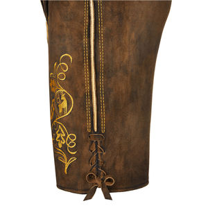 Pantalones cortos de cuero de ante de vaca bávaro personalizados de alta calidad para hombres decoración Vintage tejido auténtico no tejido sólido - Product Image 4