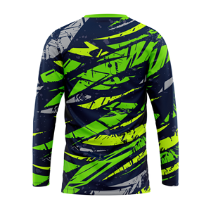 เสื้อกีฬาพิมพ์ลายดิจิทัลสั่งทำได้ MOQ ต่ำ เสื้อเจอร์ซีย์ผู้ชายสไตล์สตรีท เสื้อมอเตอร์ครอสแบบเรียบสั่งทำได้ พร้อมแถบยางยืดด้านข้าง - Product Image 3