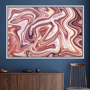 Impresión en lienzo de mármol rosa abstracto moderno: elegante decoración de pared, lienzo con marco blanco - Product Image 1