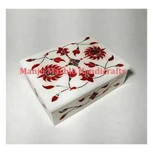 Home Decorative Gifted Gemstone Inlay Box Handmade Durable Floral Artisan Design Jewelry Storage Items - Product Image 2