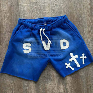 Pantalones cortos desgastados para hombre de algodón suave con detalles en bruto y acabado lavado para pantalones cortos desgastados para hombre de estilo urbano - Product Image 4