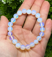 Nouveau Bracelet Extensible en Perles de Cristal Opalite Fait Main, Vente en Gros, Pierre Naturelle, Feng Shui, Porte-Bonheur, Guérison Énergétique, Amour