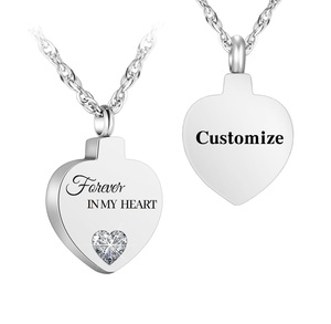 White Cremation Urn <b>Necklace</b> <b>for</b> <b>Ashes</b> Keepsake Birthstone Jewelry Heart <b>Ashes</b> <b>Necklace</b> <b>for</b> Women Stainless Steel Custom Size - Product Image 1