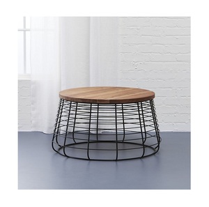 2025 Excellent Quality Decorative Furniture Round Shape <b>Corner</b> Table Brown & Black Color Creative Design Coffee Table for Cafe - Product Image 2