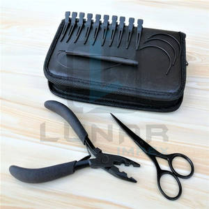 ชุดเครื่องมือดูแลเส้นผมอุปกรณ์ต่อผมแบบสองรูสีดำด้าน - Product Image 5