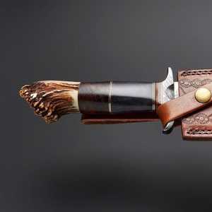 Venta al por mayor personalizada de alta calidad OEM ODM servicio mejor caza Camping cuchillo de acero de Damasco hecho a mano hermoso mango de hueso - Product Image 3