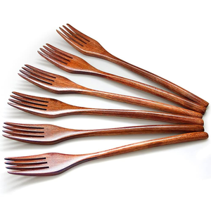 Classical Wood Fruit Fork New Product Wood Salad Fork & Spoon Handmade <b>Top</b> Price Wood Fork - Product Image 2