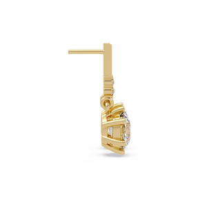 Pendientes Minimalistas Colgantes con Diamante Solitario, Oro Puro de 14K, Diamante Redondo Cultivado en Laboratorio, Certificado IGI, Joyería Fina para Mujer - Product Image 4