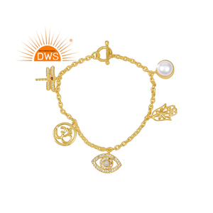 Latest Design 18K <b>Gold</b> Plated Natural Multi Gemstone <b>Bracelet</b> Demi Fine Jewelry for Women Gift for Her - Product Image 1