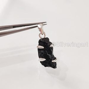 Conjunto de Joyería para Mujer con Turmalina Negra Natural, Piedra de Nacimiento de Octubre, Anillo Ajustable, Hecho a Mano, Plata de Ley 925 - Product Image 4