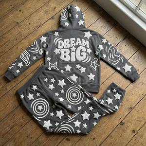 Men's Streetwear Tracksuit 3D for Acid Wash Vintage Eco-Friendly Dream Big Star Graphic <b>Hoodie</b> Jogger Set <b>Grey</b> - Product Image 6
