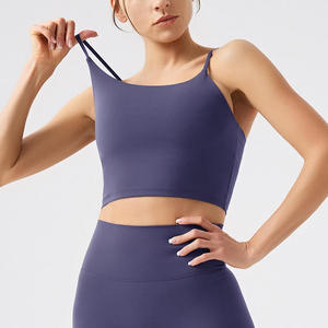 2025 personnalisé femmes Sport Yoga soutien-gorge Fitness débardeur haute qualité sans couture soutien-gorge tissu tissé courte longueur avec Logo avant - Product Image 2