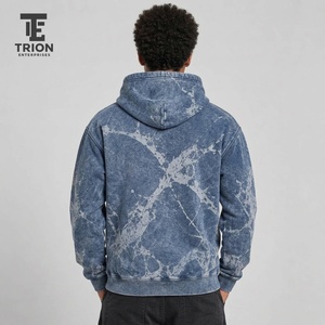 High quality men acid wash <b>hoodies</b> with distinctive printed designs soft fabric comfortable fit and <b>trendy</b> urban fashion appeal - Product Image 3