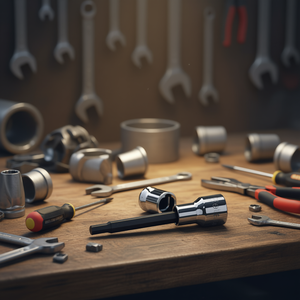 Chrome-Plated 1/2\" Female Square Drive Hex <b>Socket</b> Wrenches with Burnished Inserts - Product Image 3