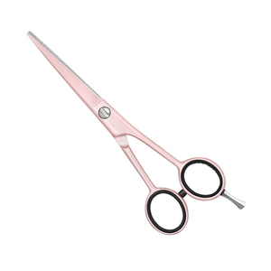 Ciseaux de Salon de coiffure de haute qualité couleur rose clair cheveux ciseaux de Salon de beauté en acier en métal - Product Image 1