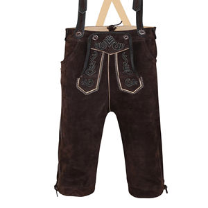 NUEVO HOMBRE BAVARIAN LEDERHOSEN BROWN OKTOBERFEST TRACHTEN KNIEBUND LEDERHOSEN - Product Image 1