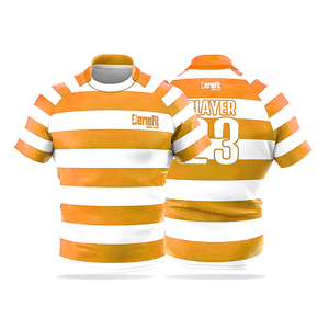 Les hommes portent un maillot de rugby à la mode avec numéro et nom personnalisé imprimé de qualité supérieure. - Product Image 4