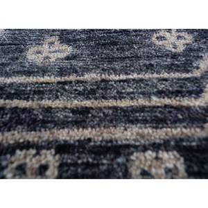 Tapis en laine afghane noué à la main Thyme Blue, motif géométrique, pour salon et couloir - EA-3110, taille 9x12, pour usage domestique - Product Image 3