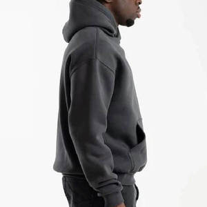 Boxy Blank Pull À Capuche 400gsm Surdimensionné Plaine Épaisse Polaire 100% Coton Lourd Recadrée Hiver À Séchage Rapide Sweat À Capuche Pour Hommes - Product Image 3