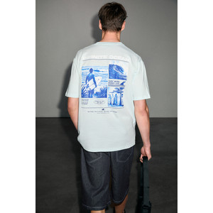 GRIMELANGE EXOTIC เสื้อยืดผู้ชายผ้าฝ้ายออร์แกนิก 100% พิมพ์ลาย ใส่สบาย - Product Image 4
