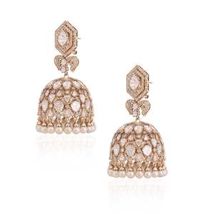 Boucles d'oreilles Jhumka en diamant - Noor Mahal - Product Image 4