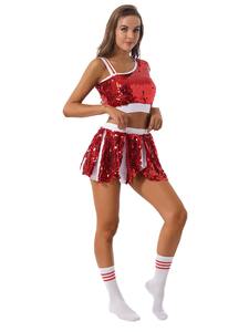 Ensembles de jupes de cheerleading pour filles, costumes de pom-pom girls sans manches, costumes imprimés 100% polyester pour uniformes adultes - Product Image 2