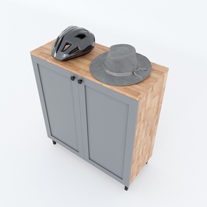 KG68026 Mueble Zapatero Moderno Minimalista de 4 Niveles, Madera de Caucho, Patas de Hierro con Recubrimiento en Polvo Extensibles, 80x35x90 (cm), para el Hogar - Product Image 4