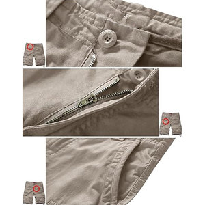Casual Streetwear Multi-pocket Mid Waist Breathable Quick Dry 100% Cotton Cargo Shorts for Men Summer Wear - Product Image 5