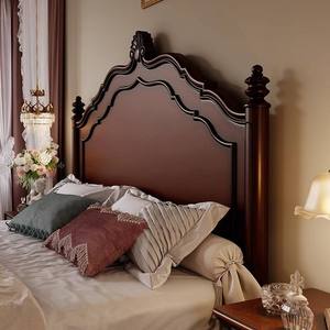 Ensemble de chambre à coucher au design antique traditionnel en bois d'acajou de haute qualité avec couleur sculptée et brun foncé pour meubles de chambre à coucher - Product Image 5