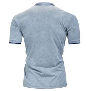 T-shirt polo 100% coton pour homme Tissu doux à séchage rapide Impression de logo de marque personnalisée Couleur unie Fourniture d'usine pour le golf - Product Image 4