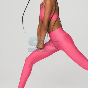 Ensemble de yoga pour femmes de grande taille 2025 vêtements de sport sans couture à taille élastique deux pièces en coton pour femmes - Product Image 5