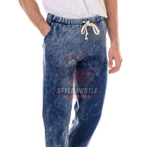 Wholesale Custom Logo <b>Drawstring</b> Acid Wash <b>Trousers</b> Loose Fit Customized Logo Printing Acid Wash <b>Trousers</b> - Product Image 6